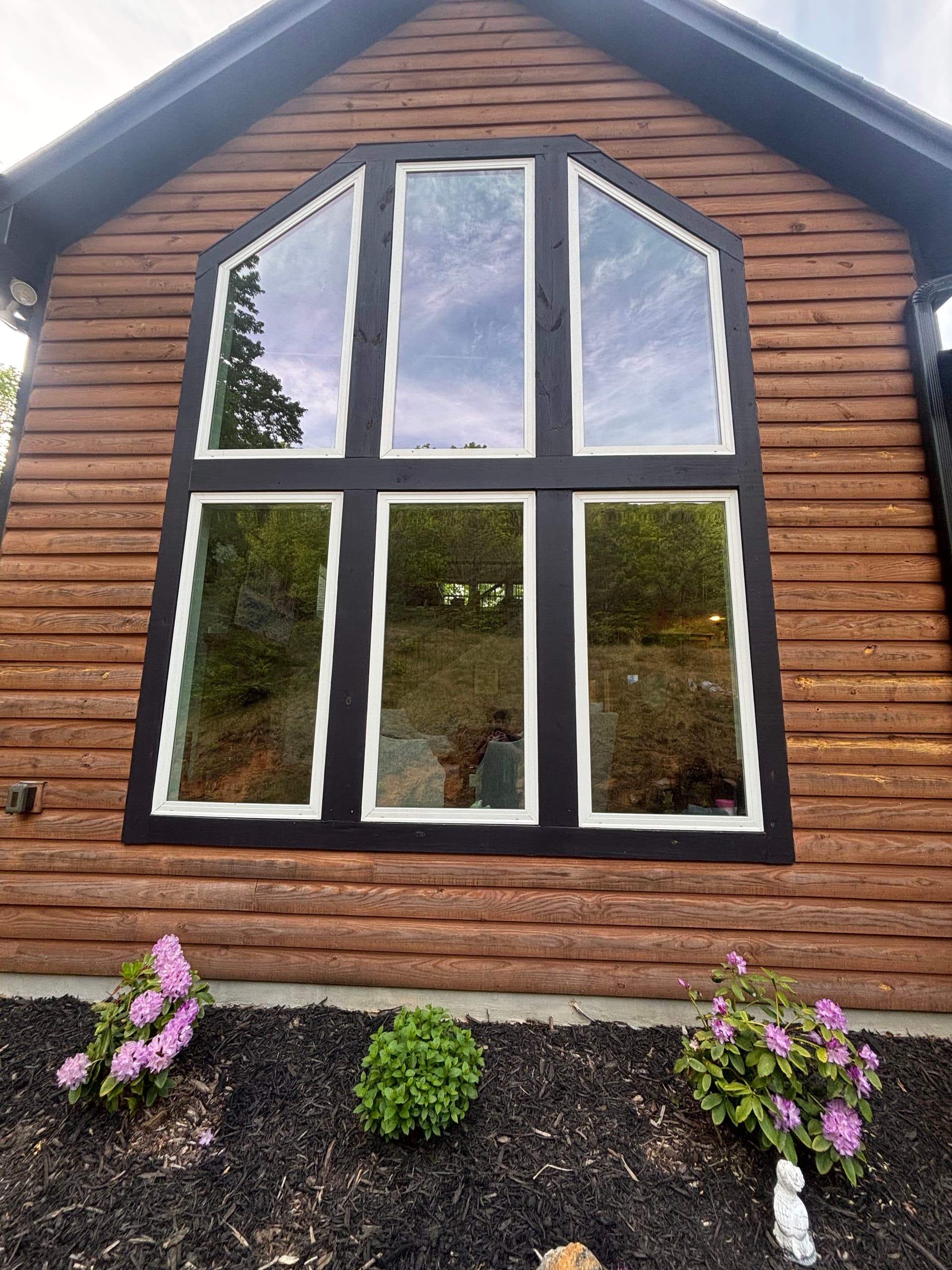 Gallery photos for Full Interior and Exterior Window Cleaning on a Two-Story Log Home: Image #1