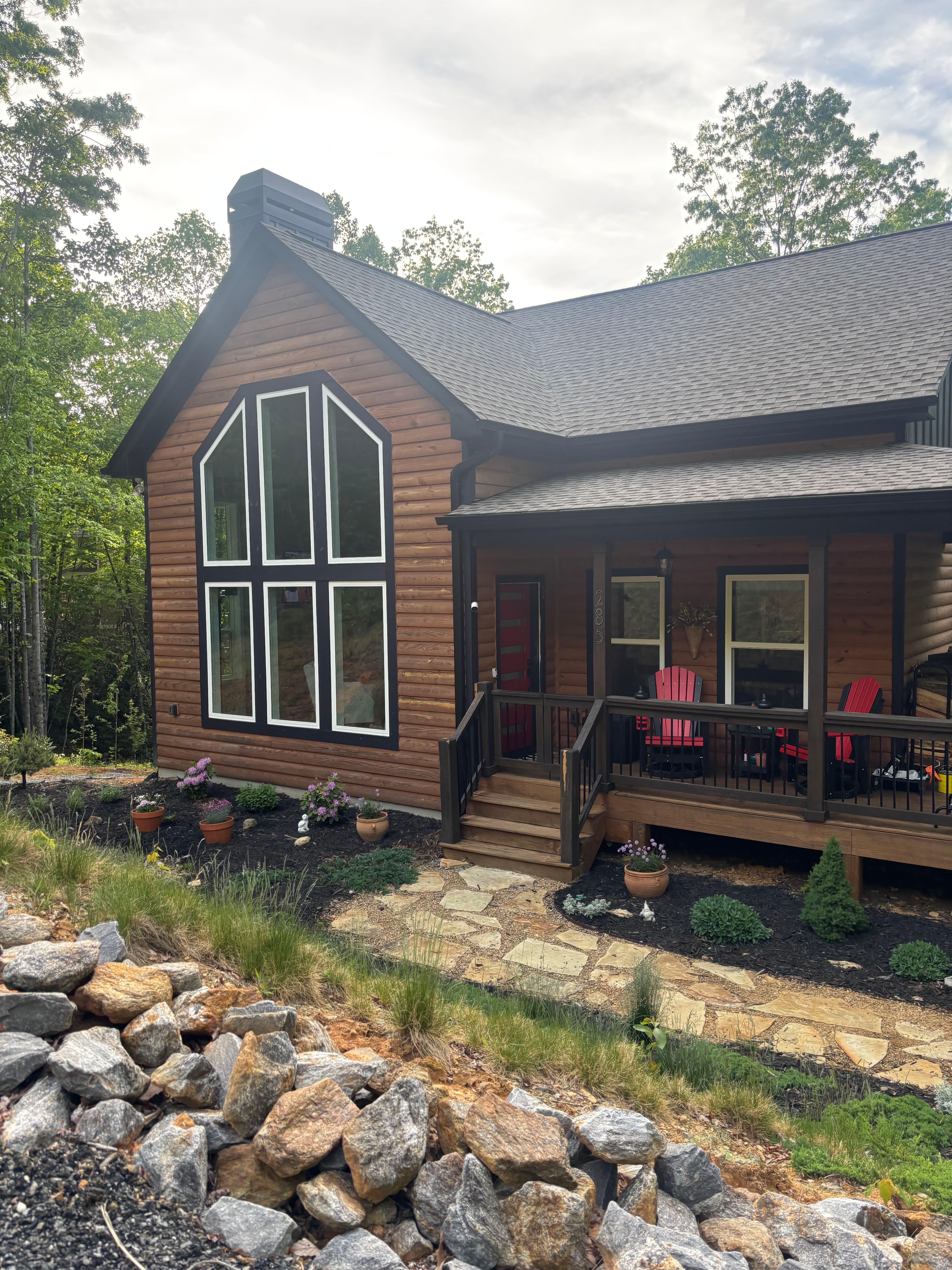 Project Full Interior and Exterior Window Cleaning on a Two-Story Log Home image